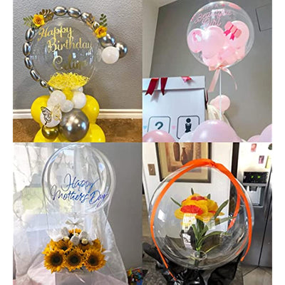 24 Inch Clear Balloons Bobo Balloons, 10 Pcs Clear Balloons for Stuffing, Big Transparent Bubble Balloons, Large Helium Balloon for Wedding Birthday Graduation Christmas Party Decorations