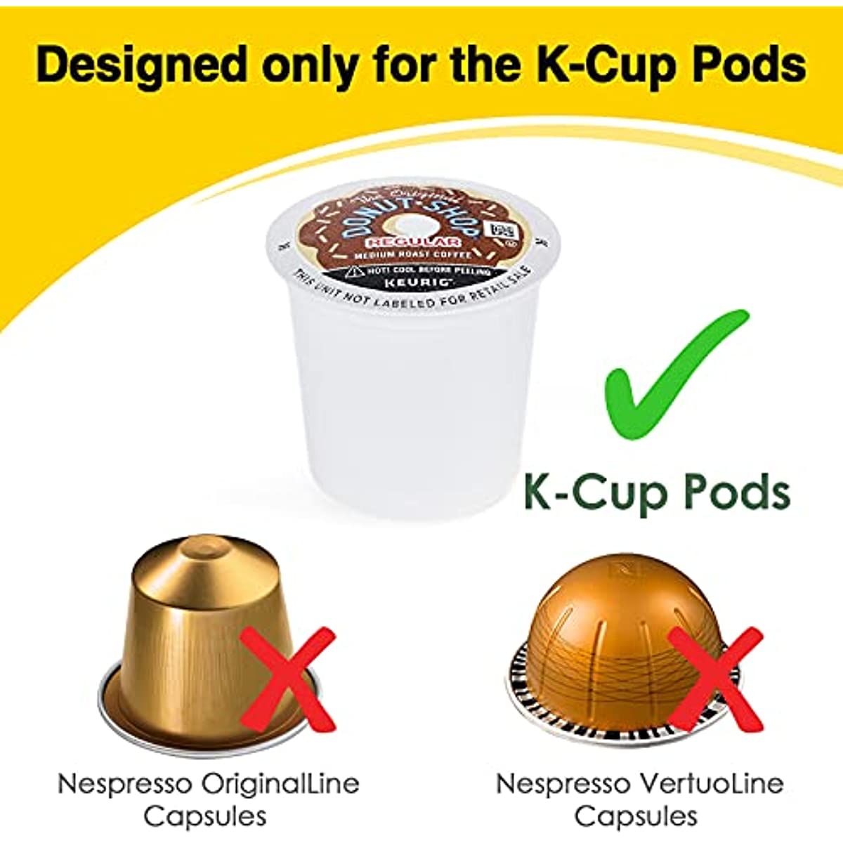 Aredpoook K Cup Coffee Pod Holder, Space Saving K Cup Holder, Acrylic Coffee Pod Storage for Keurig Kcups, Adhesive Coffee Pod Organizer, Compatible with 24 Kcup Pods Capsule
